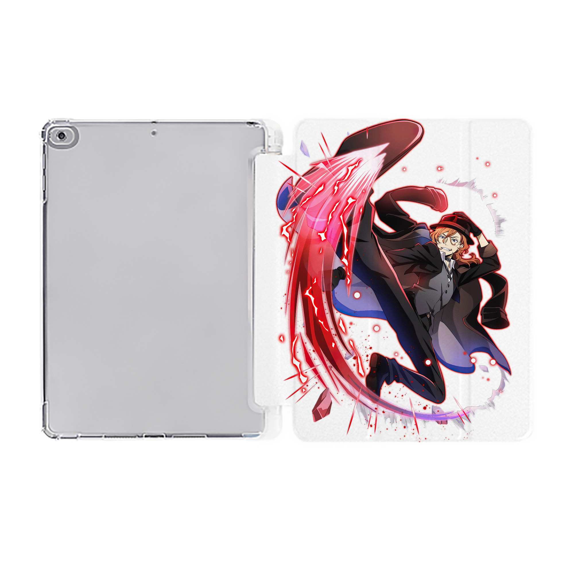 （画像用） 文豪ストレイドッグス Bungo Stray Dogs IPad ケース ペン収納付き 三つ折りスタンド PUレザー×シリコン 対応機種9.5/10.5/10.9インチ